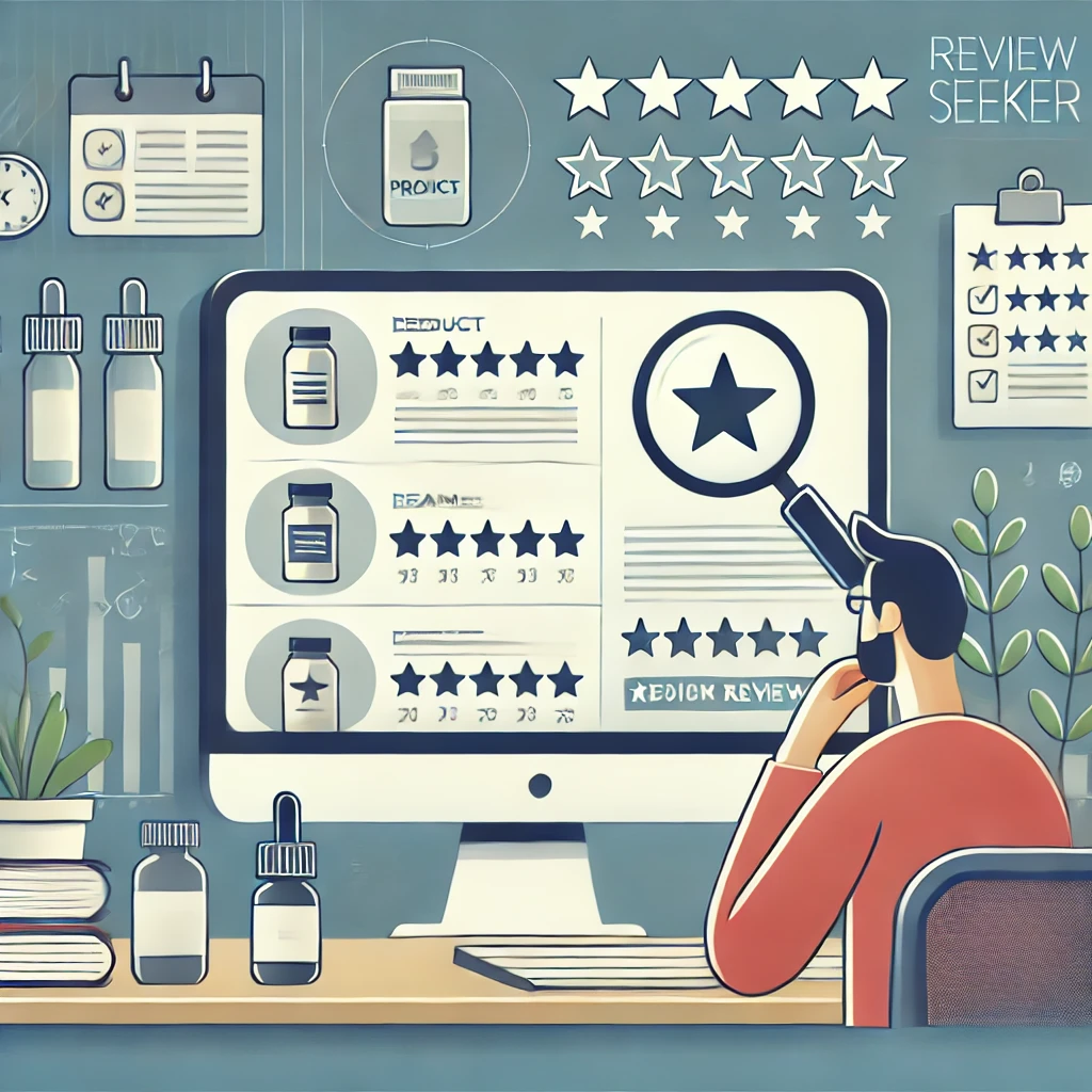 Selección de productos con una lupa Selección de productos con una lupa